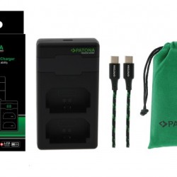 PATONA Premium Twin Performance PD Charger f. Sony NP-FZ100 A7 III A7M3 Alpha 7 III A7 R III A7RM3 Alpha 7 R III A9 incl. USB-C Cable