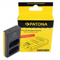 PATONA Dual LCD USB Charger f. Panasonic DMW-BLK22 DC-S5 DC-S9