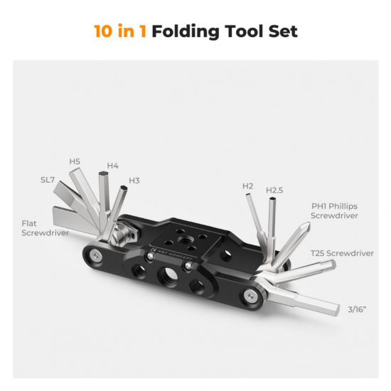 K&F Concept Folding Hex Key Set with Screwdrivers, Portable Screwdriver Set Folding Tool for Assembly of Photographic Equipment Repair of Bicycles.