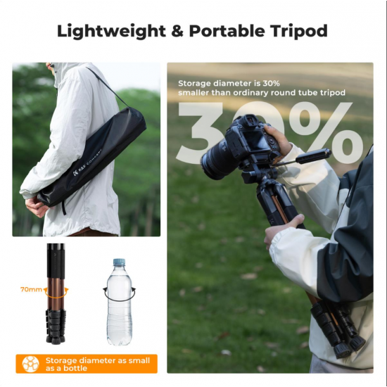 K&F Concept Lightweight Portable Travel Outdoor DSLR Tripods for Camera Phone Video Recording Tripod Stand