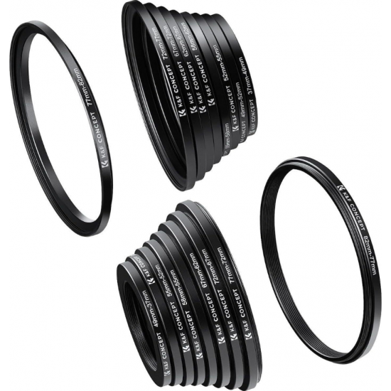 K&F 18 Pieces Filter Ring Adapter Set