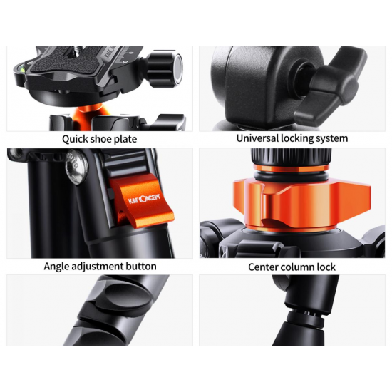 K&F Tripod Compact Portable Rotatable 360° Center Column