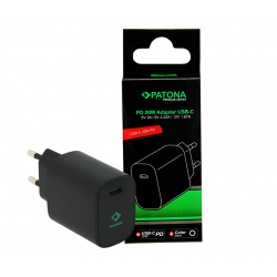 PATONA Premium PD20W Adapter 5V/3A 9V/2.22A 12V/1.67A USB-C PD3.0 QC3.0 black