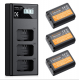 K&F Concept LP-E6/LP-E6NH Battery and 3-Slot Charger