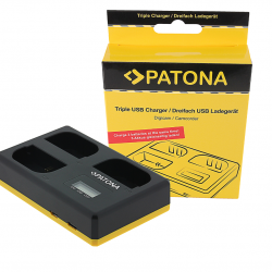 PATONA USB Triple Charger f. Canon LP-E6