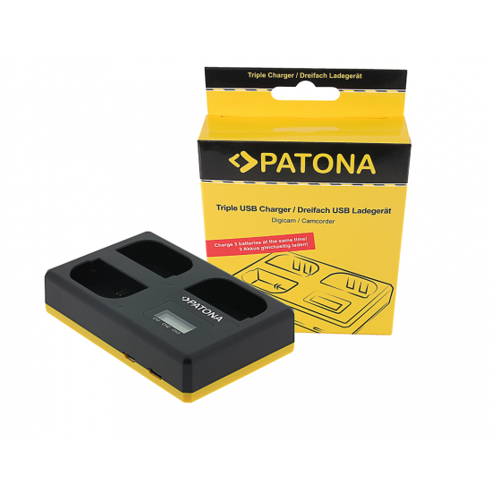 PATONA USB Triple Charger f. Canon LP-E6