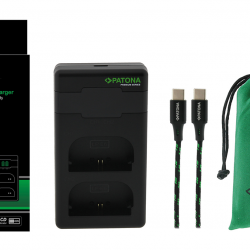 PATONA Premium Twin Performance PD Charger for Canon LP-E6 LP-E6NH LPE6 incl. USB-C Cable