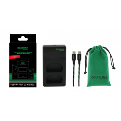 PATONA Premium Twin Performance PD Charger for Canon LP-E6 LP-E6NH LPE6 incl. USB-C Cable