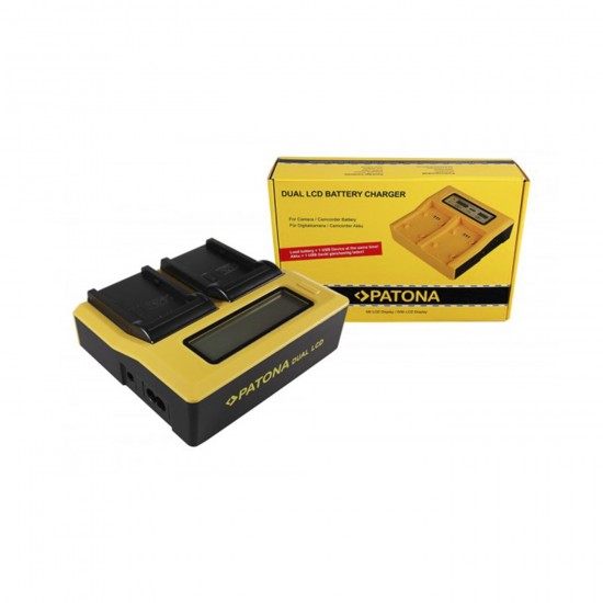 PATONA Dual LCD USB Charger for Sony NP-F